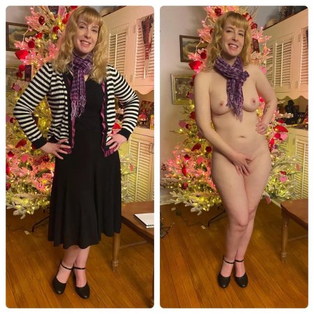 Одетая и раздетая девушка