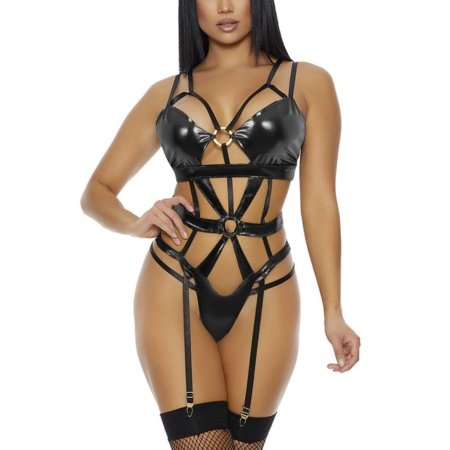 Эротическое кожаное боди