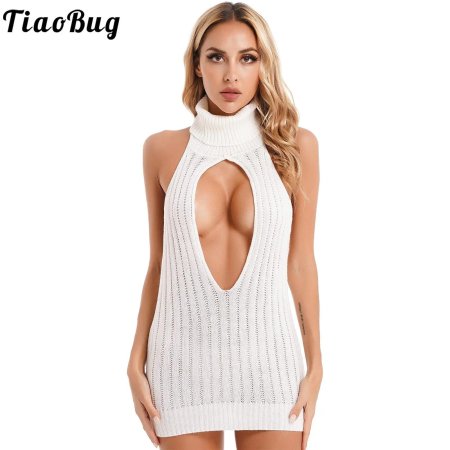 Женское трикотажное платье с открытой спиной