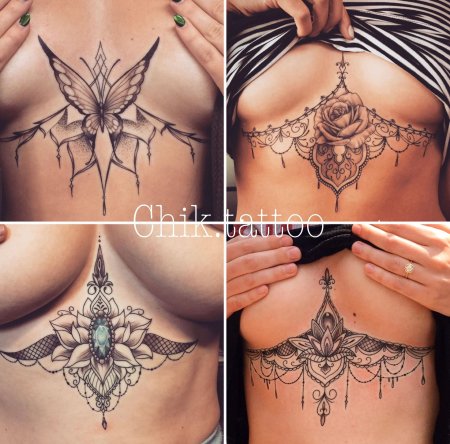 Тату под грудь