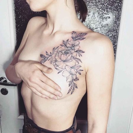 Тату вокруг сосков у девушек