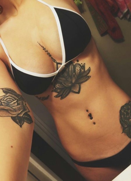 Татуировки для девушек под грудью