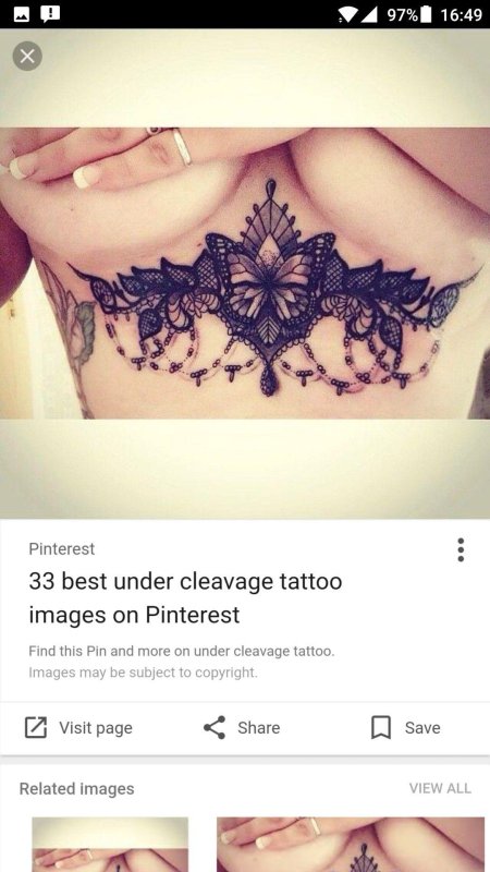 Женские татуировки под грудью