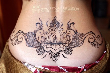 Татуировки на пояснице для девушек