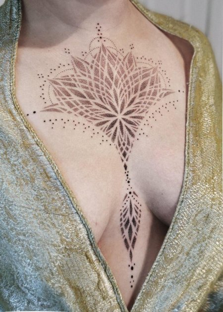 Мехенди тату лотос