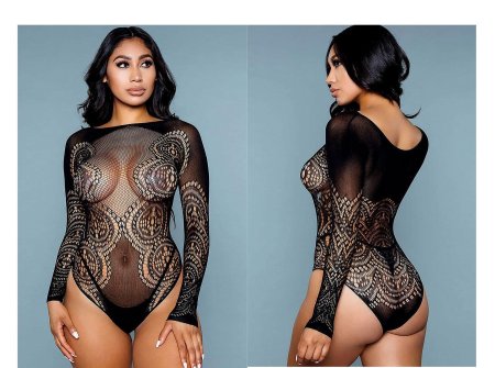 Боди с длинным рукавом сексуальное