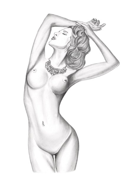 Голые девушки рисунки карандашом