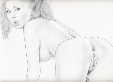 Голая женщина рисунок