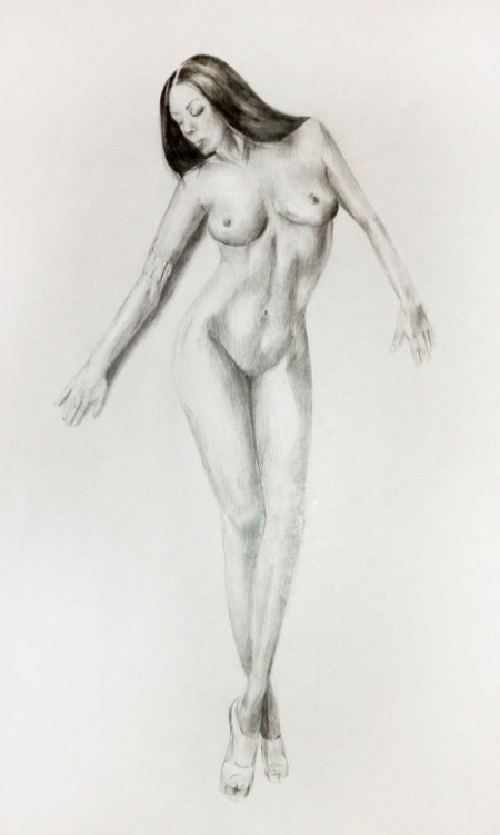 Рисунки голых девушек карандашом
