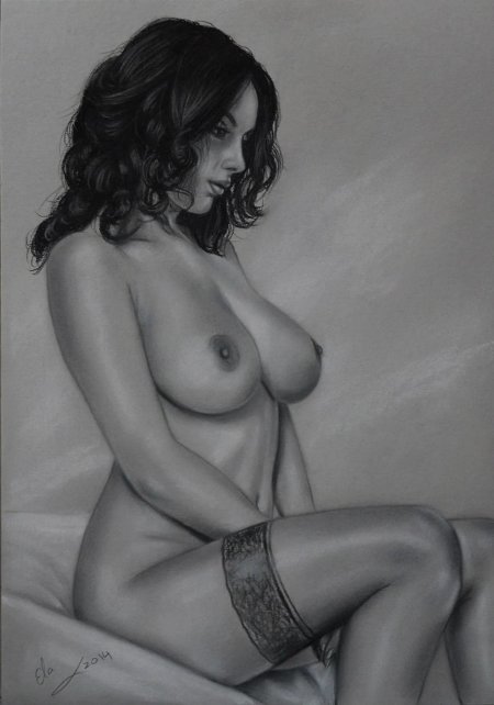 Рисунки карандашом голых женщин