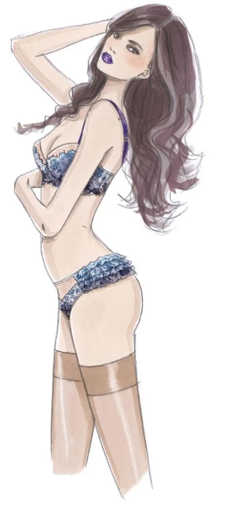 Девушка в белье рисунок