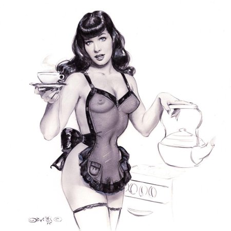 Рисованные девушки в нижнем белье