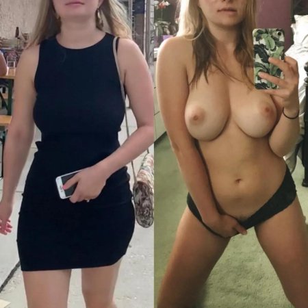 Одетая и раздетая девушка