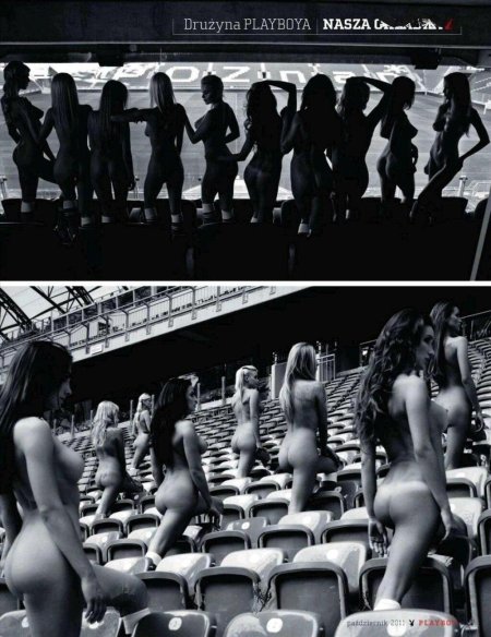 Девушки на трибунах ню