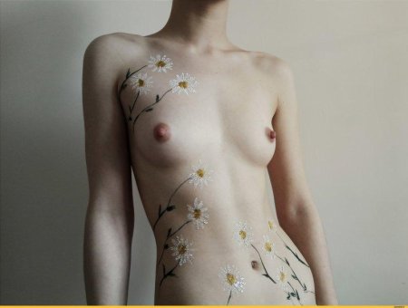 Плоская женская грудь ню