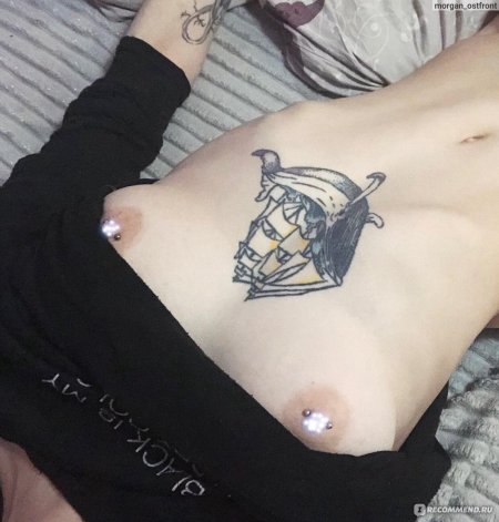 Грудь с проколотыми сосками