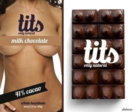 Женские сиськи в шоколаде