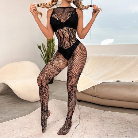 Эротический комбинезон в крупную сетку