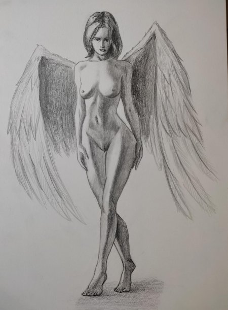 Рисунки карандашом ангел