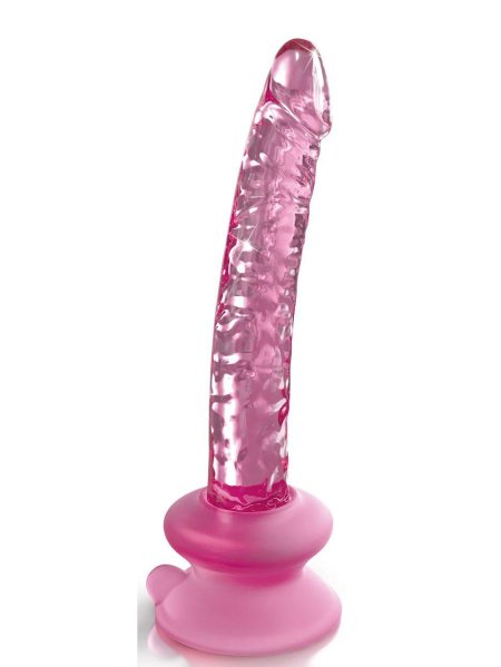 Фаллос стеклянный розовый