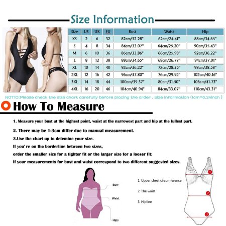 Размеры купальников женских