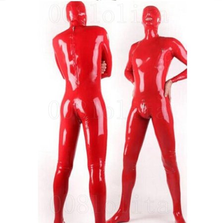 Красный латексный костюм