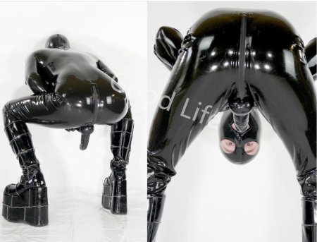 Латексный костюм с дыркой для вагины