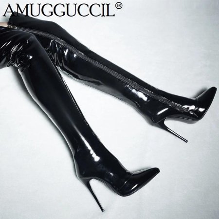 Ботфорты лакированные