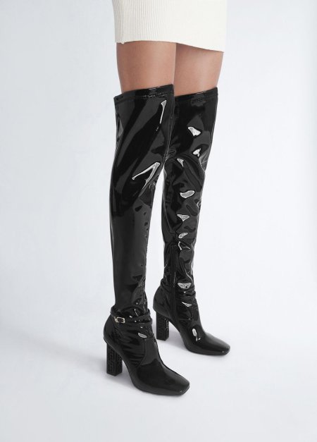 Ботфорты лакированные