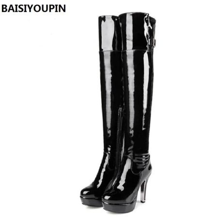 Сапоги лакированные