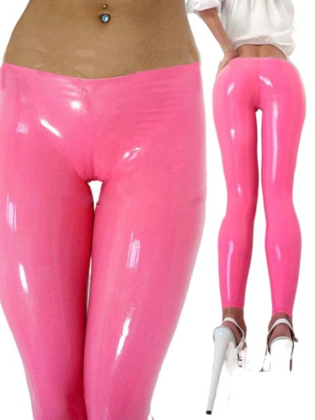 Розовые латексные штаны
