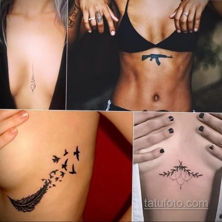 Тату для девушек под грудью