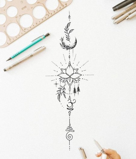 Тату фазы луны