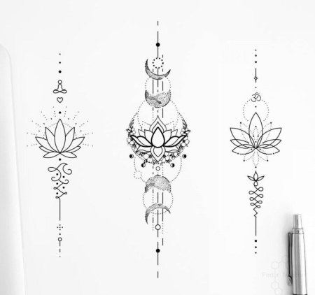 Тату лотос эскиз