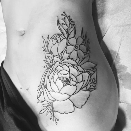 Эскизы тату на ребрах для девушек