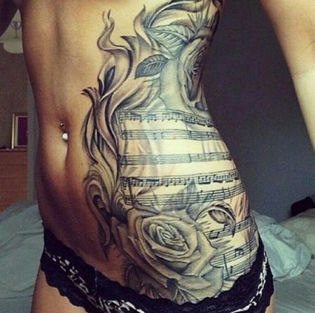 Тату на бок для девушек