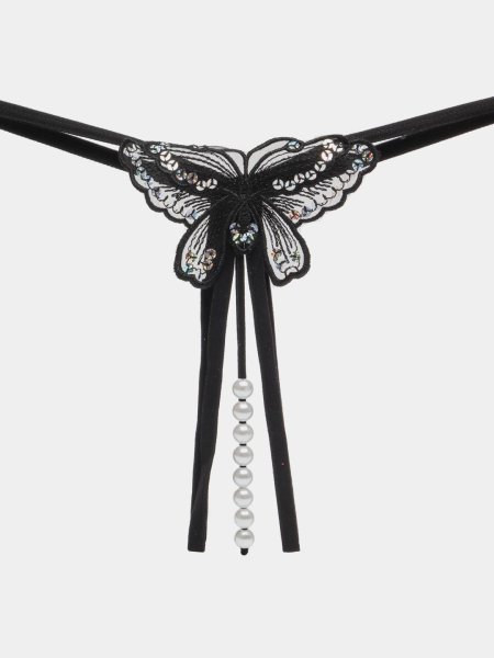 Трусики с бусами бабочка