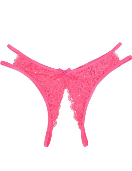 Трусы-стринги с разрезом из кружева