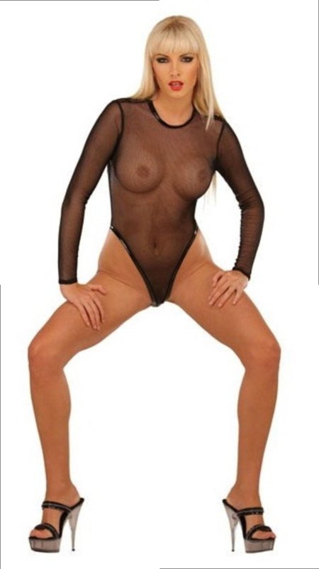 Прозрачное боди с вырезом голые