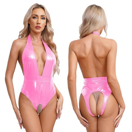 Латексное боди с открытой промежностью