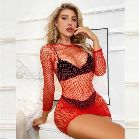 Сексуальное прозрачное сетчатое платье