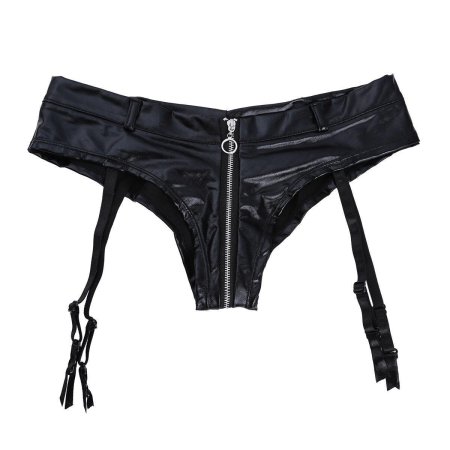 Кожаные трусы с молнией