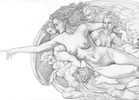 Сотворение адама микеланджело