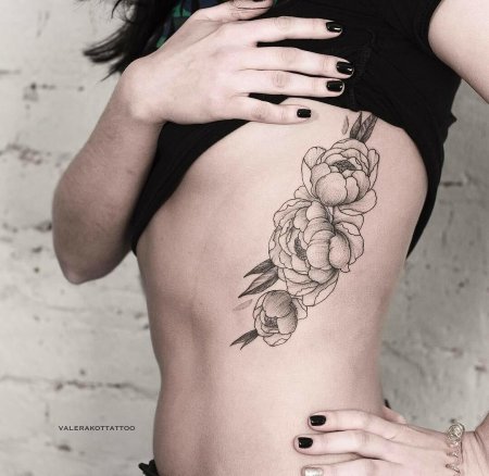 Эскизы тату на ребрах для девушек