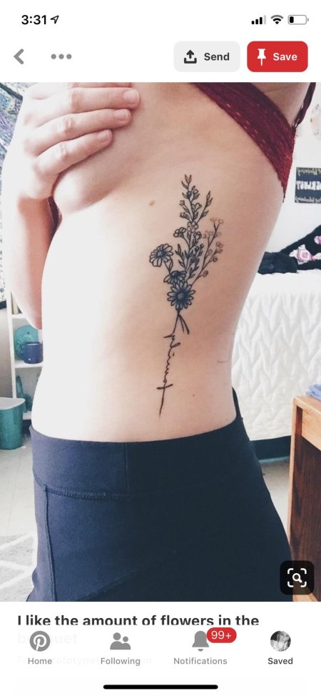 Полевые цветы тату