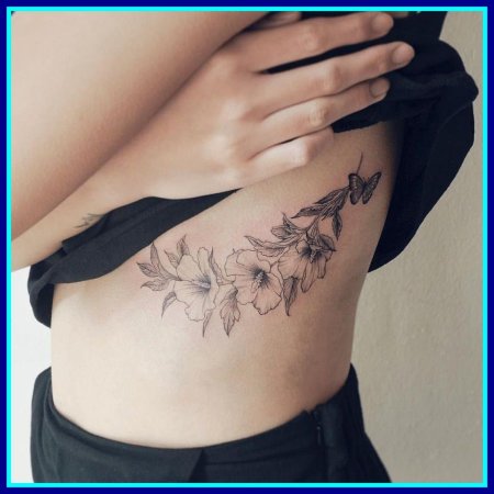 Эскизы тату на ребрах для девушек