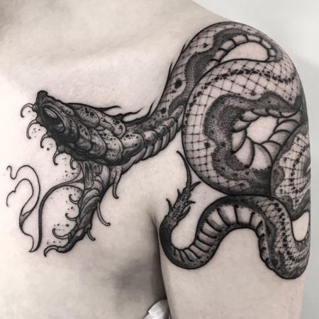Эскиз змеи для тату