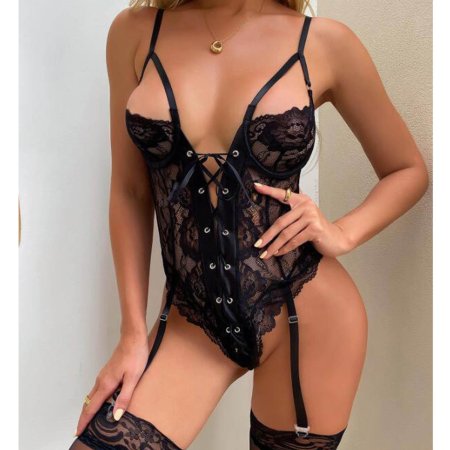 Боди с подвязками