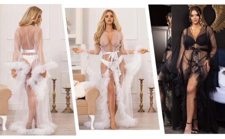 Длинный пеньюар с мехом