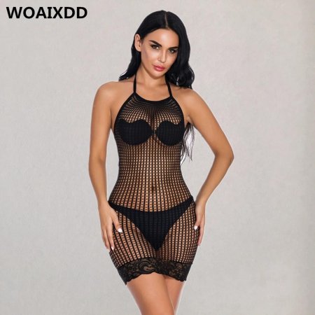Сексуальное прозрачное сетчатое платье